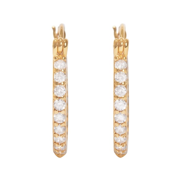 Mini Serena Hoops CZ gold plated NEW in packaging • never worn • - Picture 1 of 5